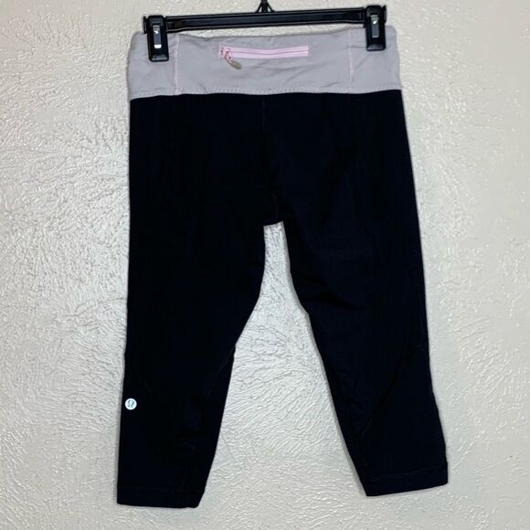 Lululemon run for it crops black pig pink - Picture 7 of 13